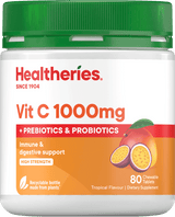 Healtheries Vitamin C 1000 mg + Prebiotics Probiotics Chewables 80 Tablets