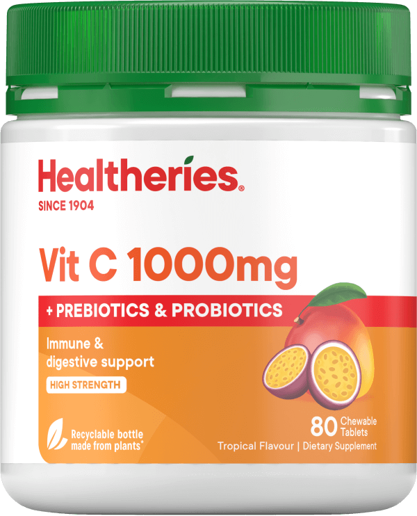 Healtheries Vitamin C 1000mg + Probiotics 80s