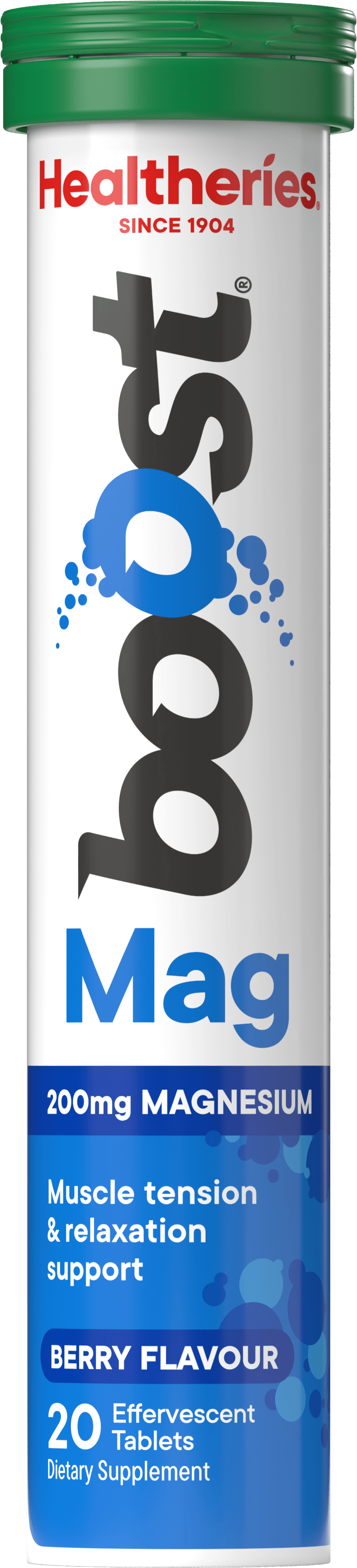 Healtheries Boost Effervescent Magnesium Berry 20s