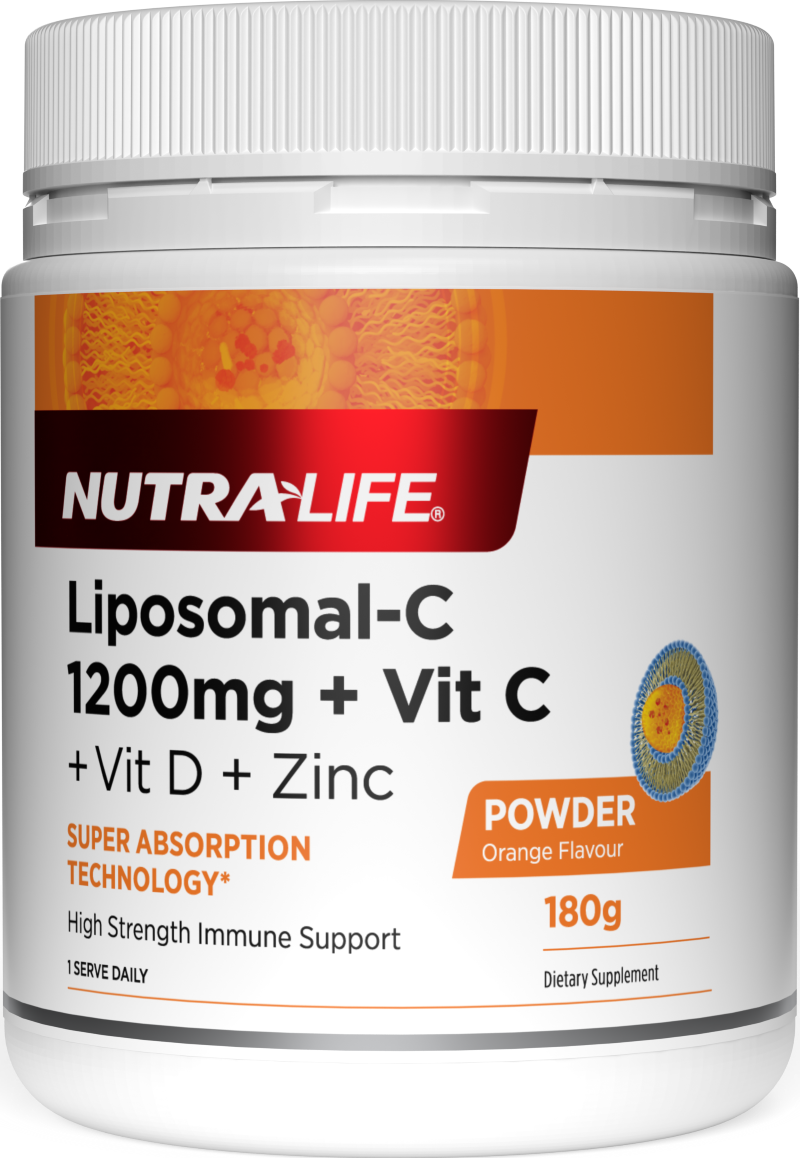 Nutra Life Liposomal 1200mg + Vit C + D + Zinc 180g Powder