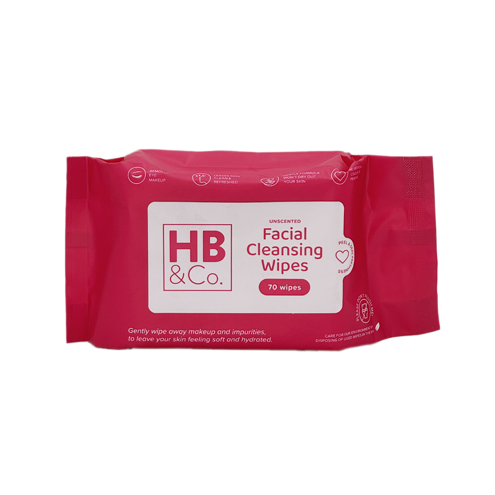 HB&Co Facial Cleansing Wipes 70pk