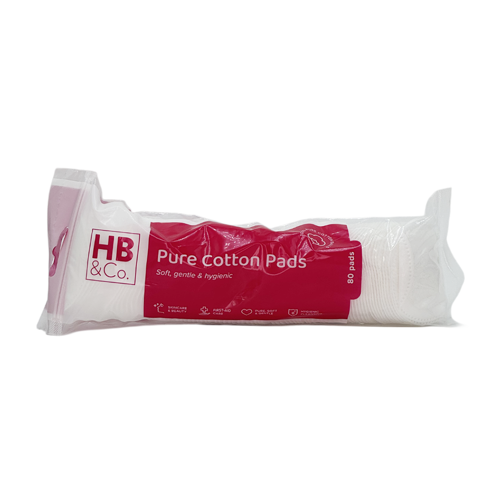 HB&Co Pure Cotton Pads 80pk