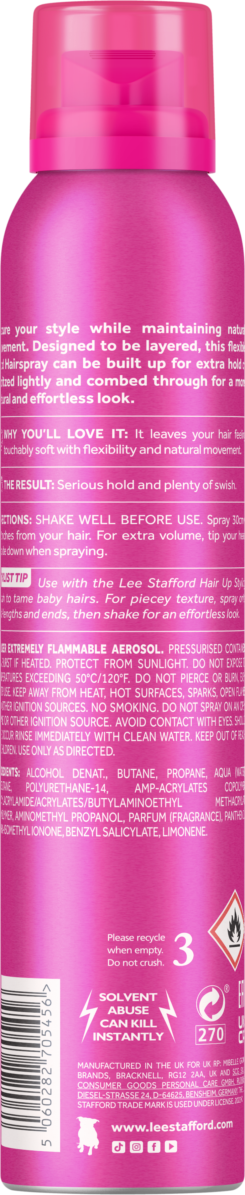 Lee Stafford Flexible Hold Hairspray 200ml