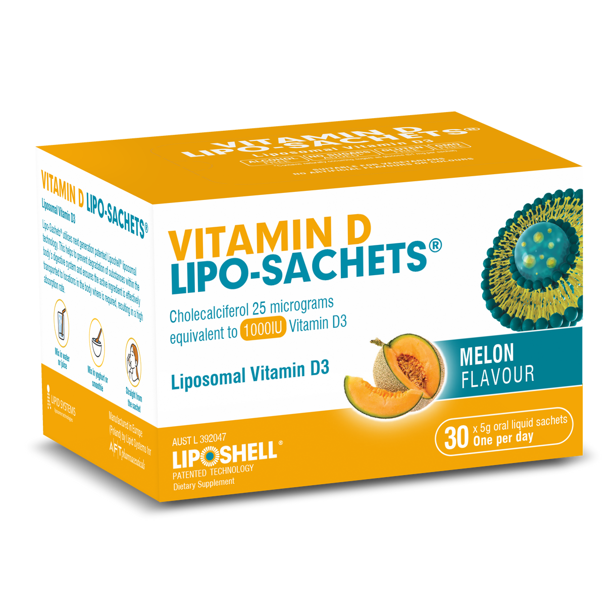 Vitamin D Lipo-Sachets® Melon Flavour 30 Sachets x 5g