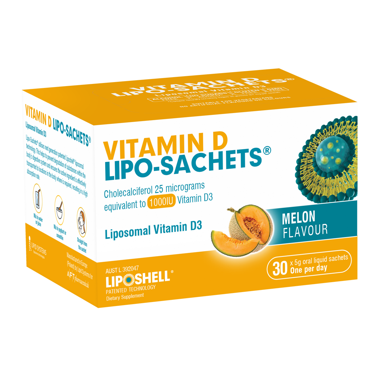 Vitamin D Lipo-Sachets® Melon Flavour 30 Sachets x 5g