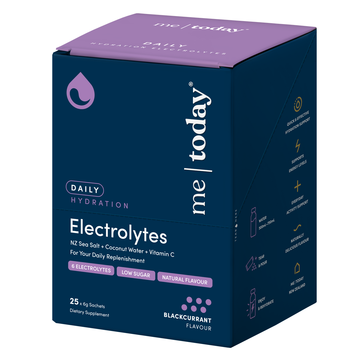 Me Today Daily Hydration Electrolytes Blackcurrant 25x6g 150g