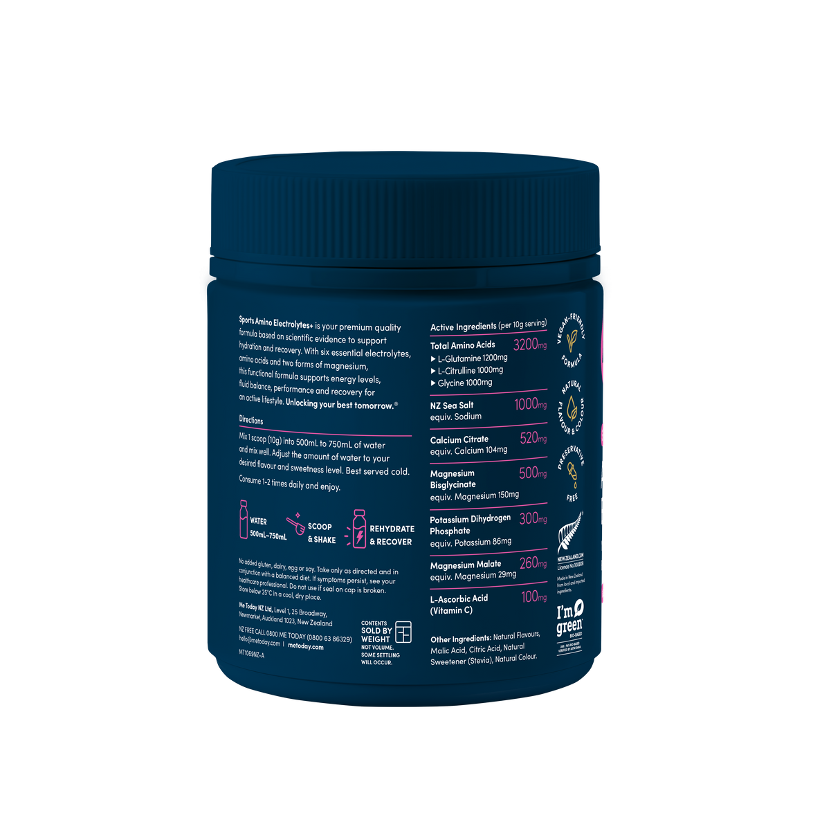 Me Today Sports Amino Electrolytes+ Raspberry 300g