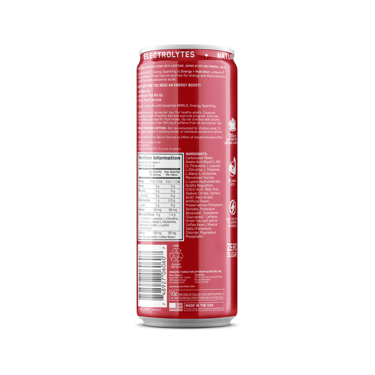 Optimum Nutrition Amino Energy Sparkling Juicy Strawberry 355ml