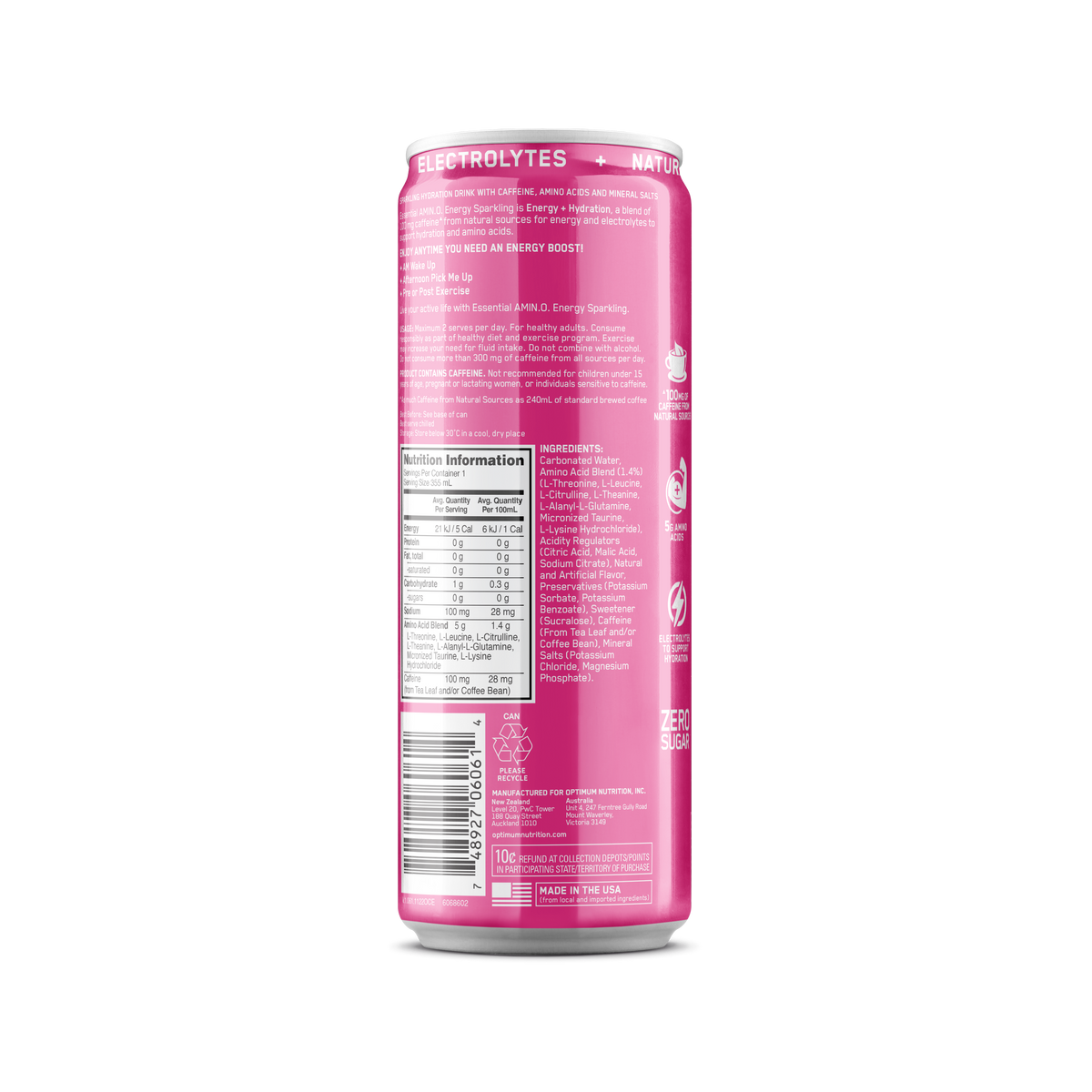 Optimum Nutrition Amino Energy Sparkling Watermelon 355ml