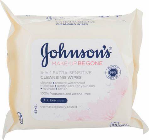 JOHNSONS Make-Up Be Gone Wipes Extra Sensitive 25pk