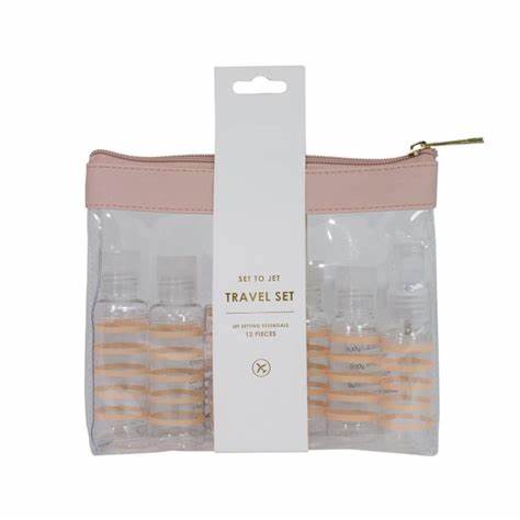 Tender Love + Carry Travel Pouch with Bottles Pink