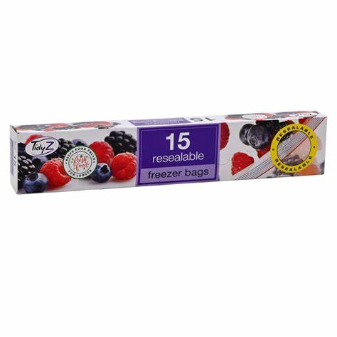 TIDYZ RESEALABLE FREEZER BAGS 15s