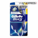 GILLETTE BLUE 3 DISPOSABLE RAZOR 6pk
