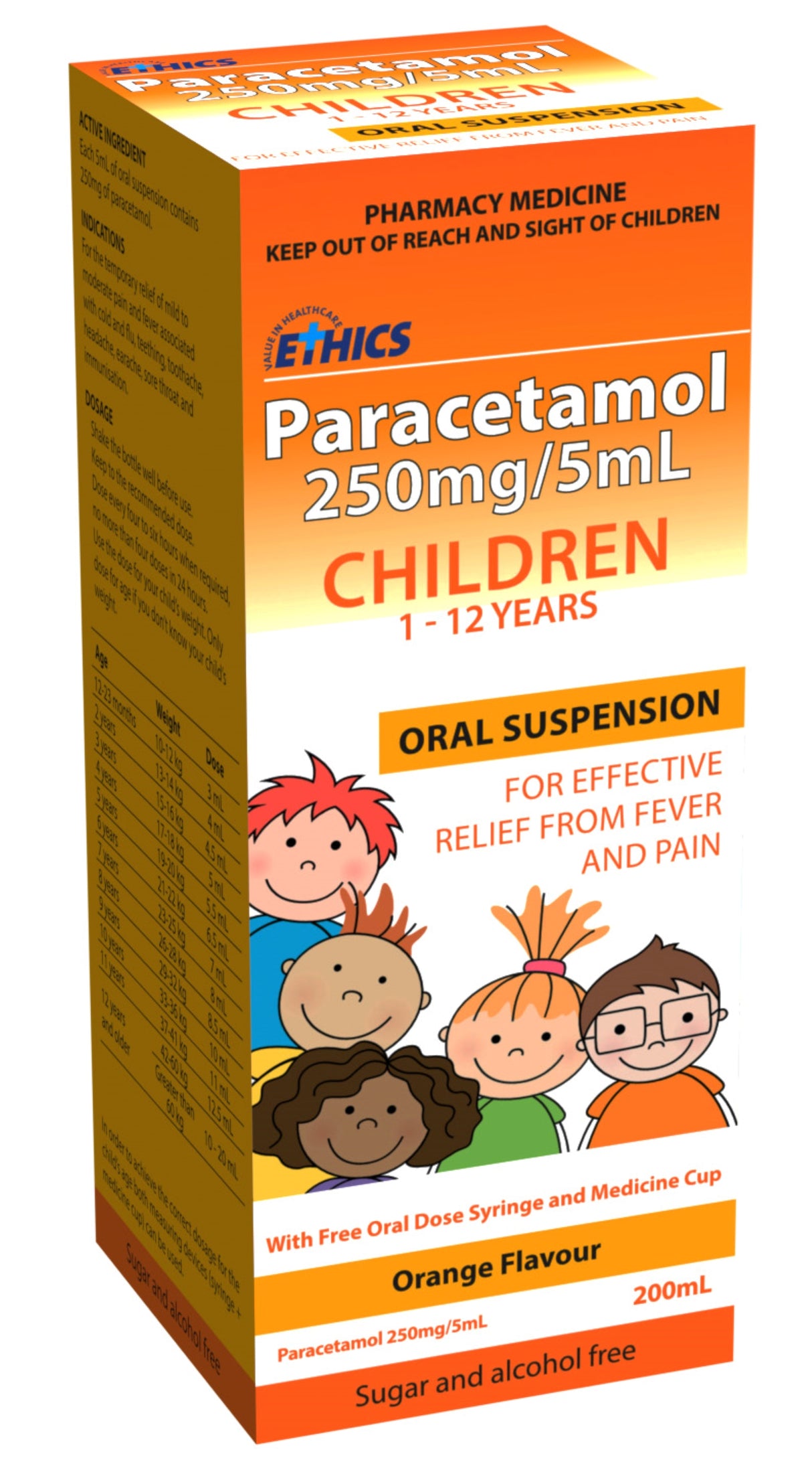 Ethics Paracetamol Oral Suspension 250 mg 200 mL