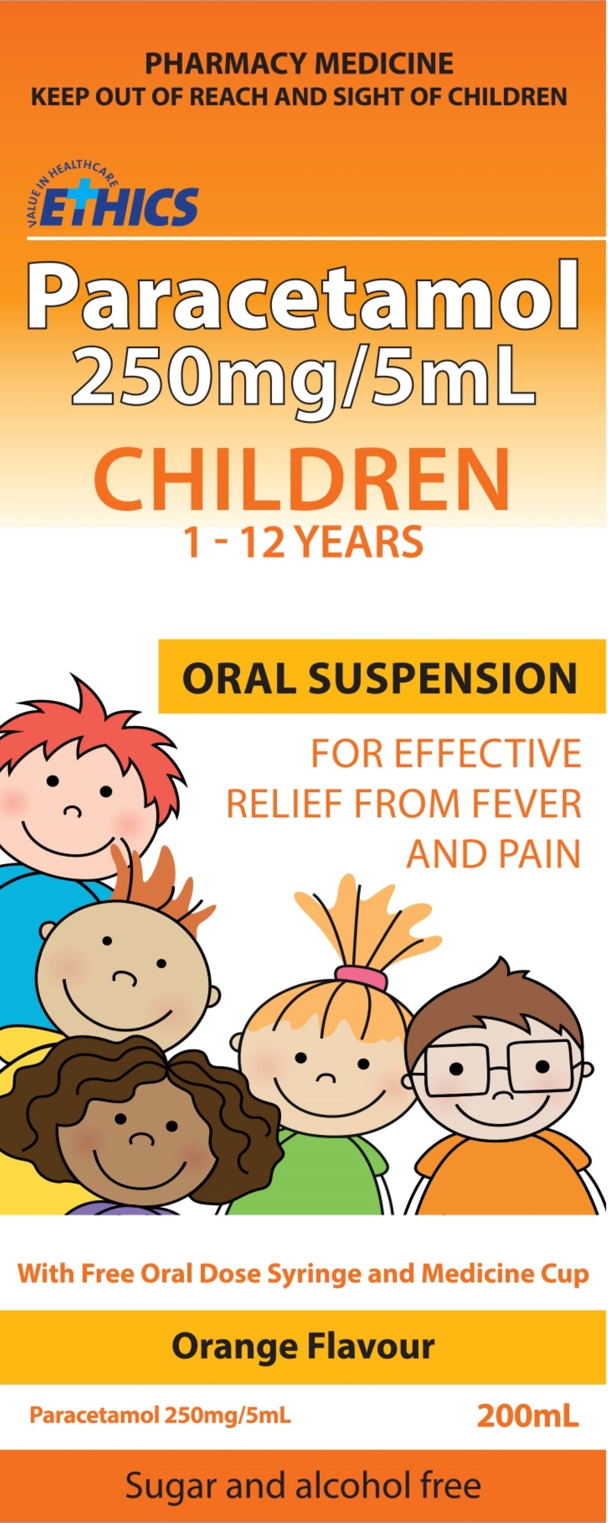 Ethics Paracetamol Oral Suspension 250 mg 200 mL