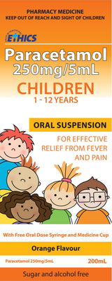 Ethics Paracetamol Oral Suspension 250 mg 200 mL