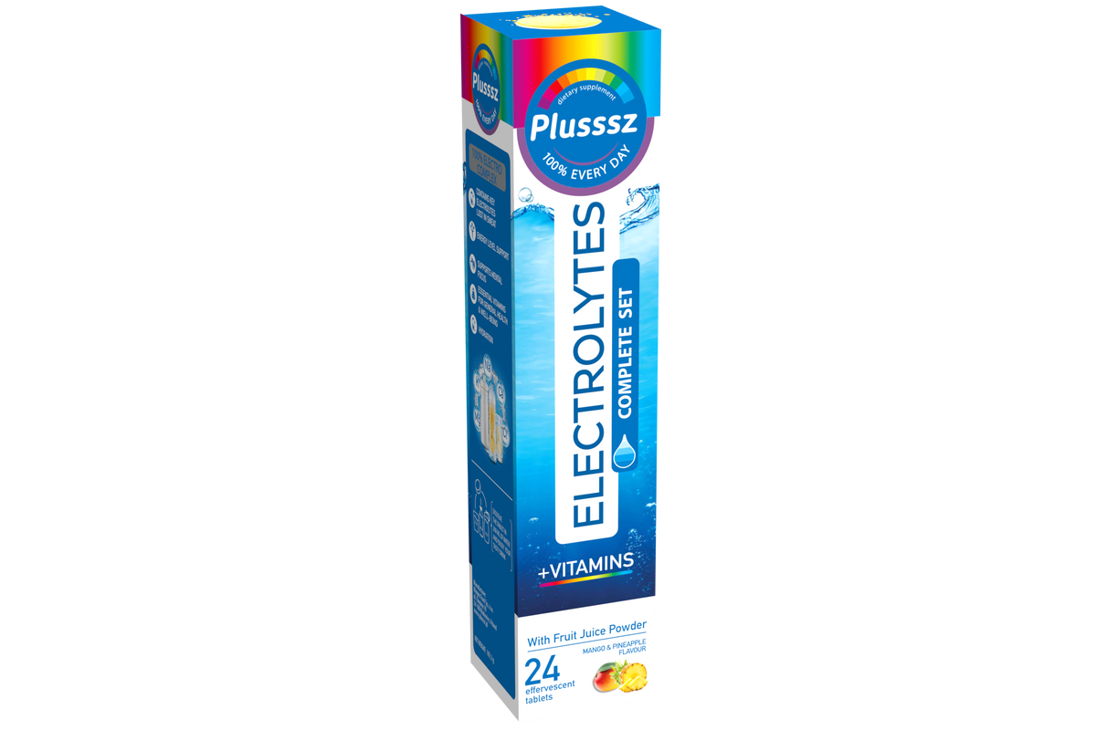PLUSSSZ Electrolyte Multi Vitamin Effervescent Tablets 24 Pack