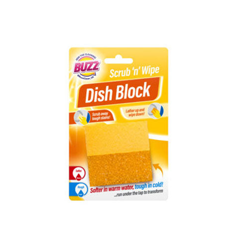BUZZ Scrub & Wipe Dish Block Yellow