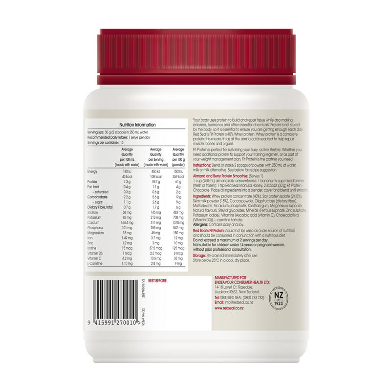 Red Seal Fit Protein Chocolate 500g