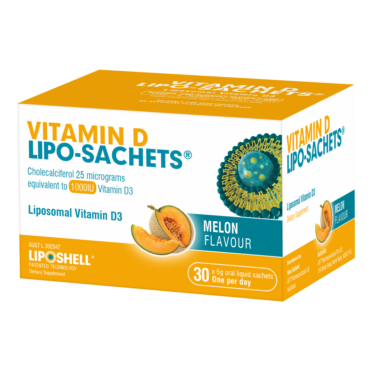 Vitamin D Lipo-Sachets® Melon Flavour 30 Sachets x 5g