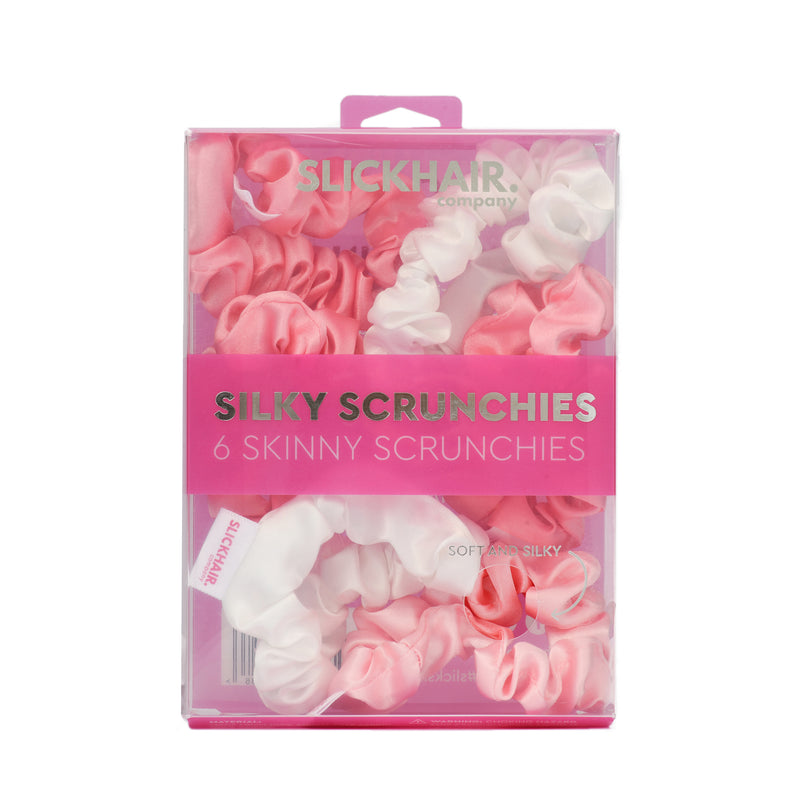 SlickHair Co. Skinny Silky Scrunchies Set (6 Pack)