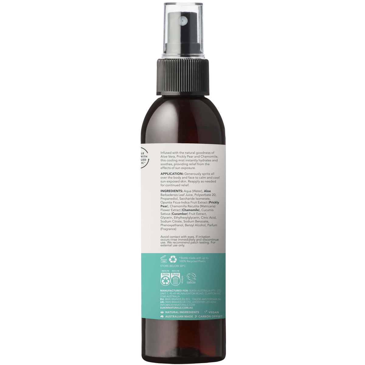 Sukin After Sun Care Aloe Mist 250ml