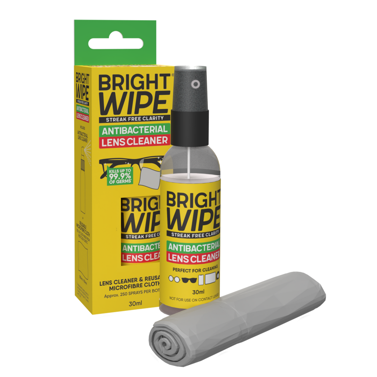 Brightwipe Anti-Bacterial Lens Care Kit 30ml