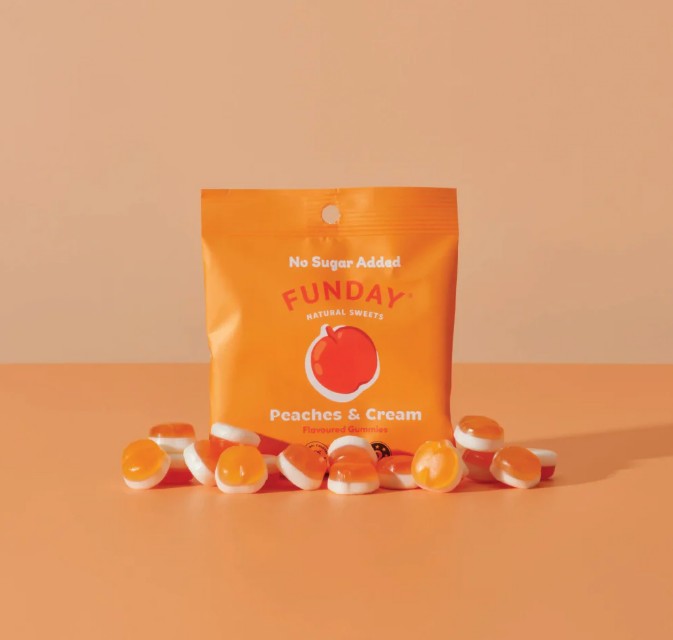 FUNDAY Peaches & Cream Flavoured Gummies 50g