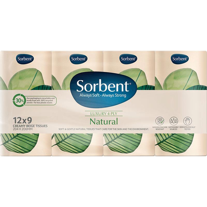 Sorbent Facial Natural Pocket Pack Tissues 9 x 12