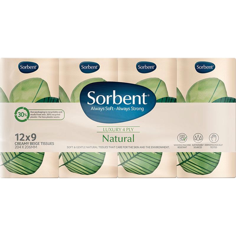 Sorbent Facial Natural Pocket Pack Tissues 9x12
