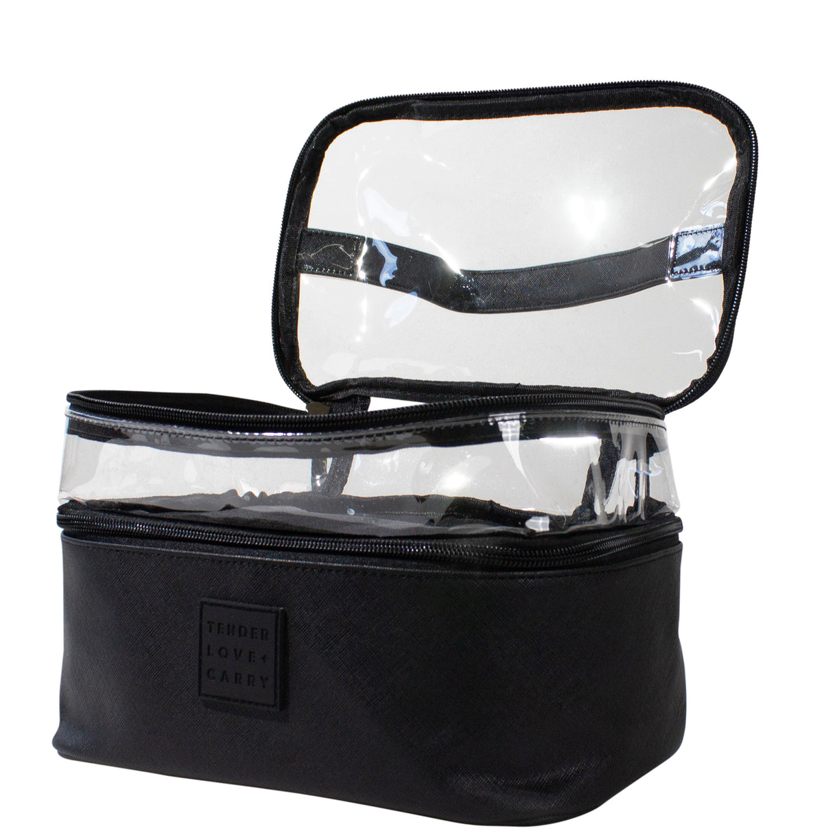 Tender Love + Carry Black PU -  Clear Top Vanity