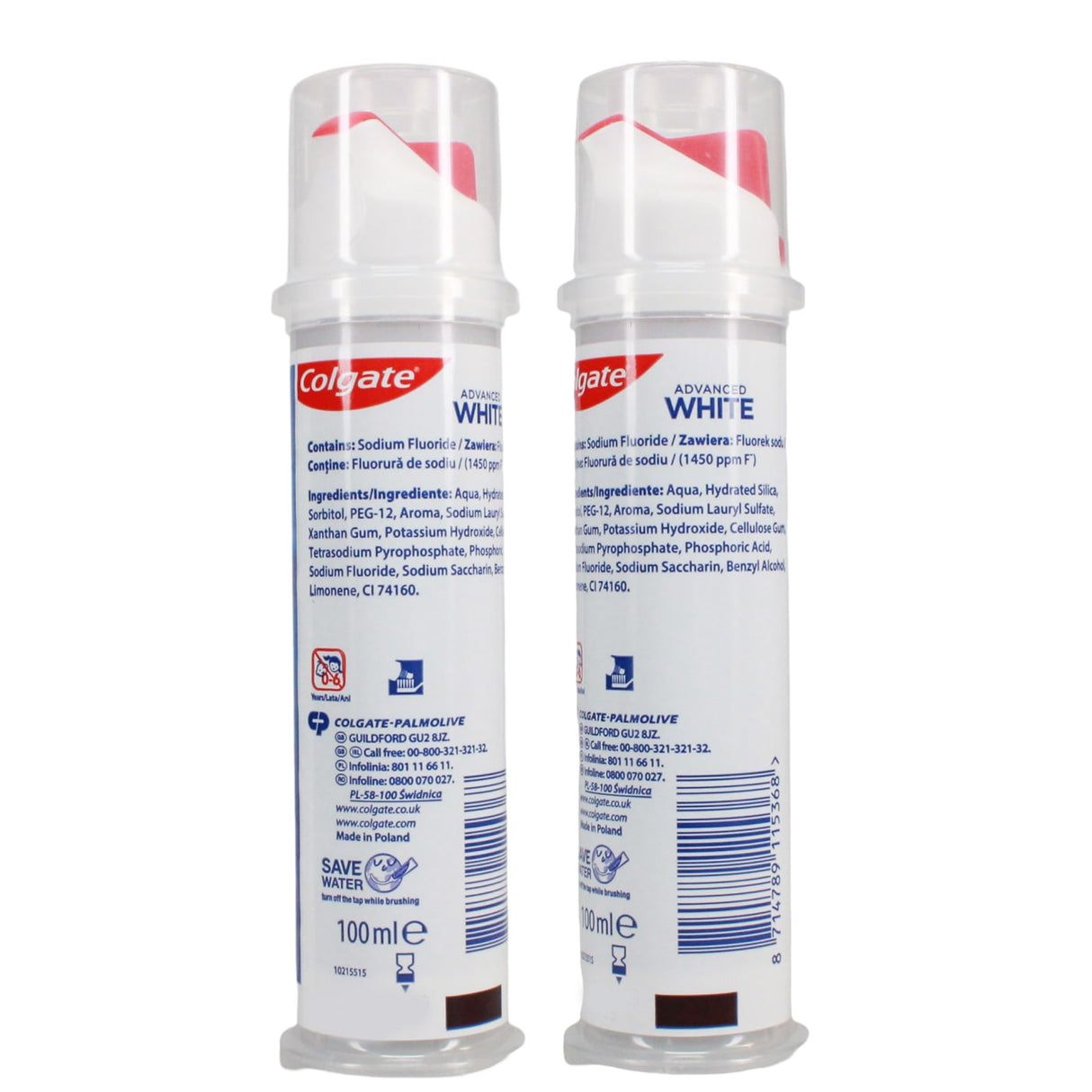 COLGATE Toothpaste Advanced White Pump 100ml