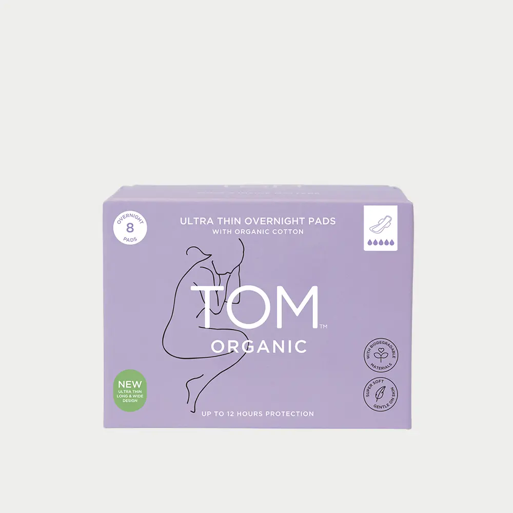 Tom Organic Ultra Thin Overnight Pads 8pk