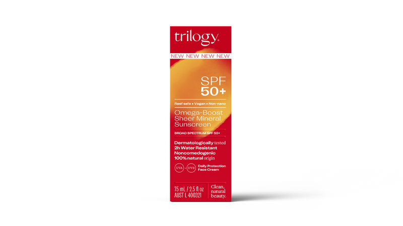 Trilogy SPF50+ Omega-Boost Sheer Mineral Sunscreen 75ml