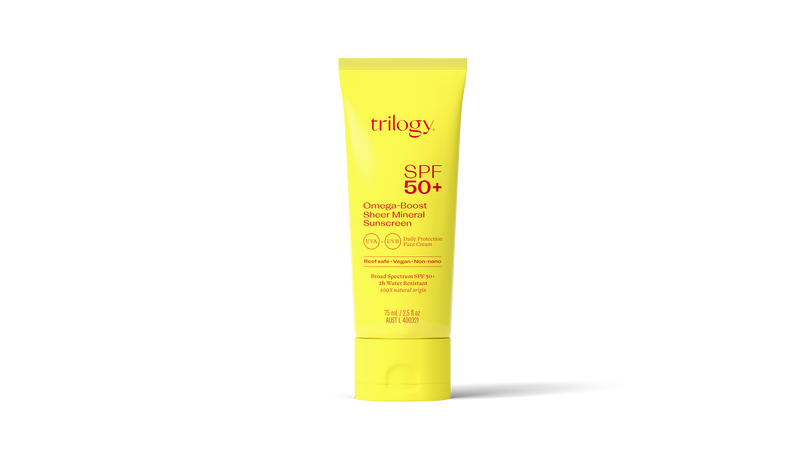 Trilogy SPF50+ Omega-Boost Sheer Mineral Sunscreen 75ml