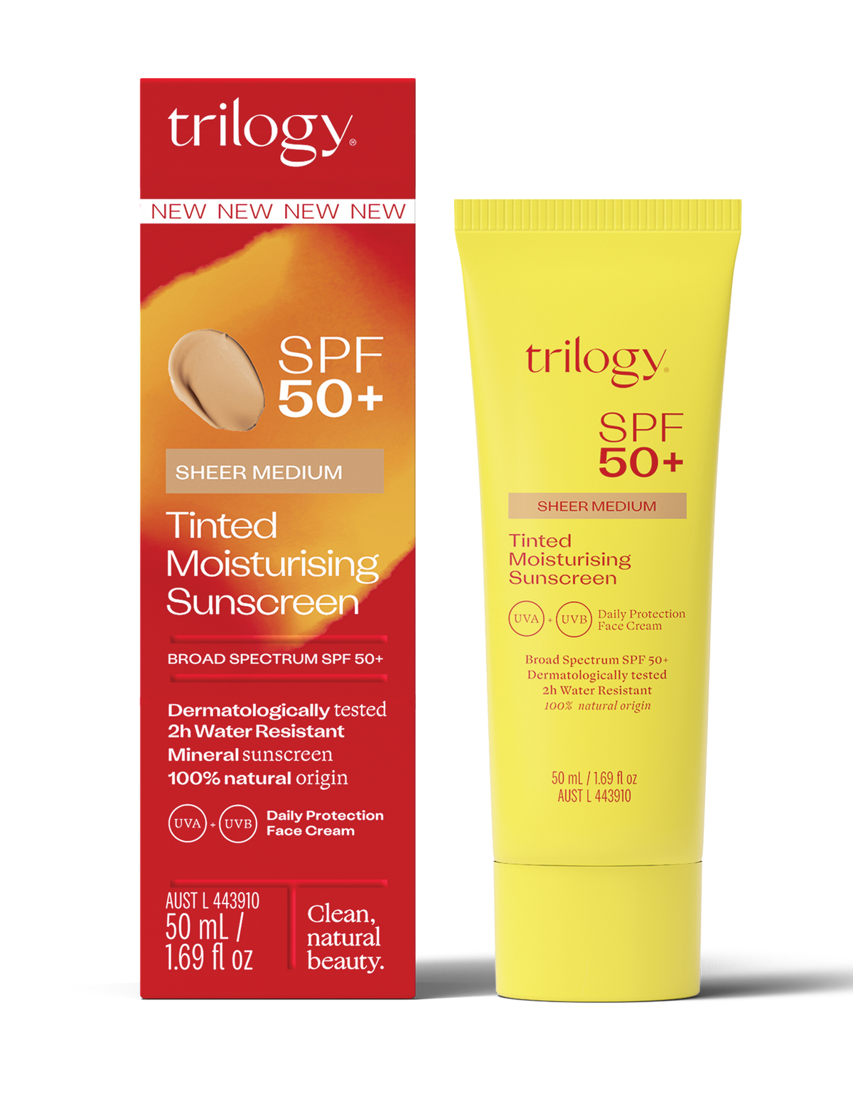 Trilogy SPF50+ Sheer Tinted Moisturising Sunscreen MEDIUM
