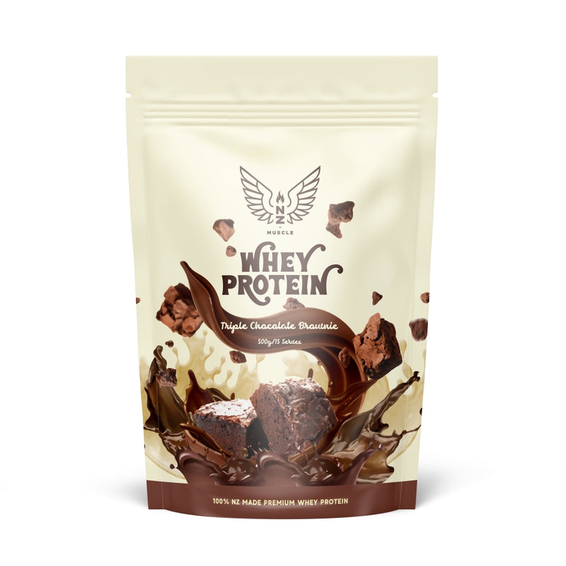 NZ Muscle Whey Protein - Triple Choc Brownie 500g