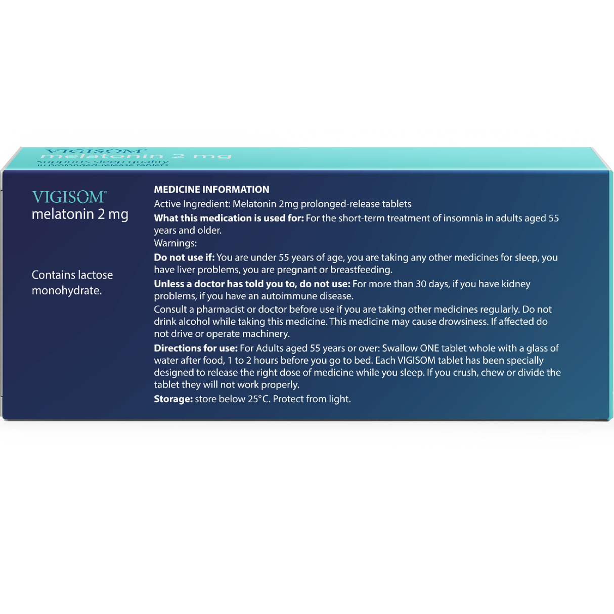 Vigisom Melatonin 2mg 30 Tablets OTC
