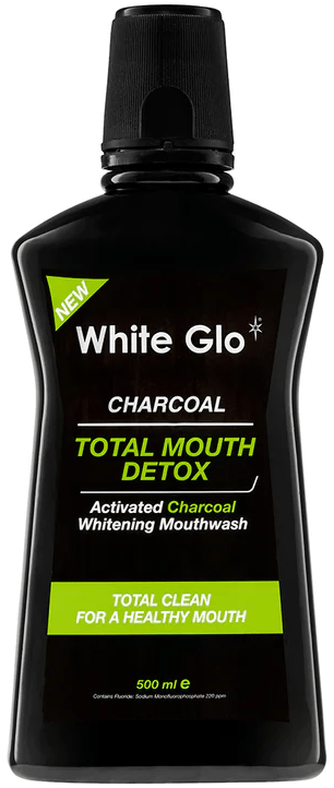 White Glo Charcoal Total Mouth Detox Mouthwash 500ml