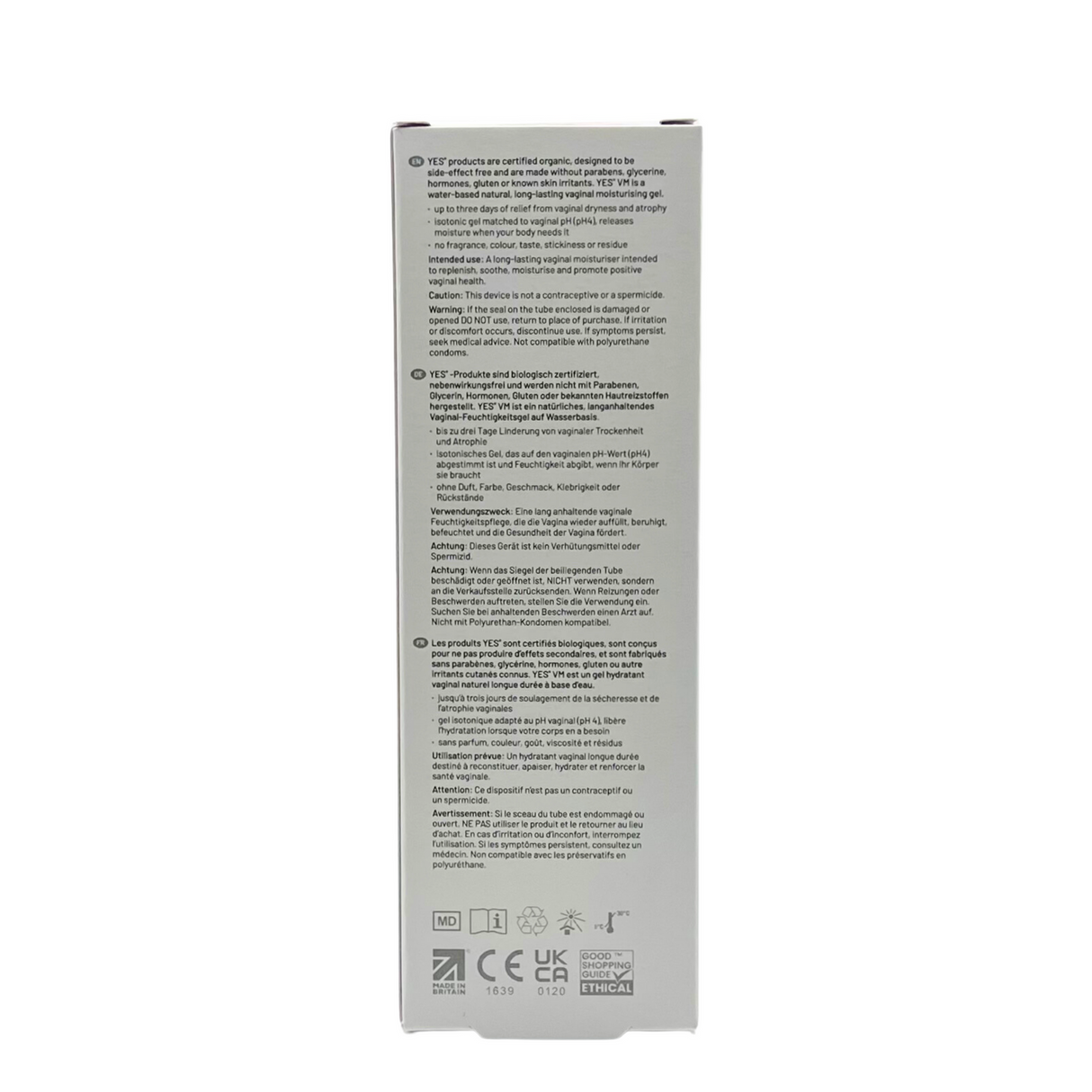 YES VM Organic Vaginal Moisturiser Gel 100ml