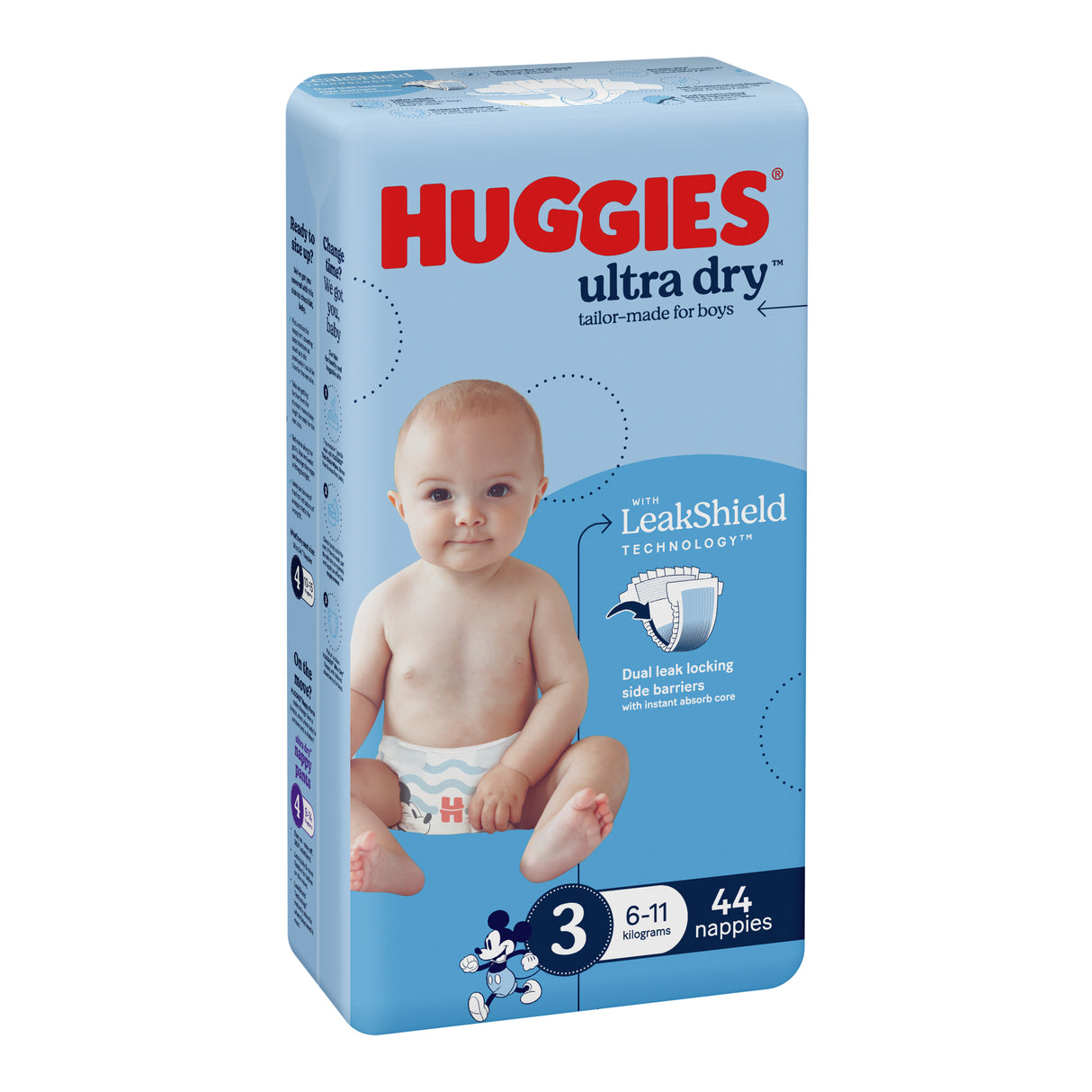 Huggies Nappy Size 3 Boy 44 Pack