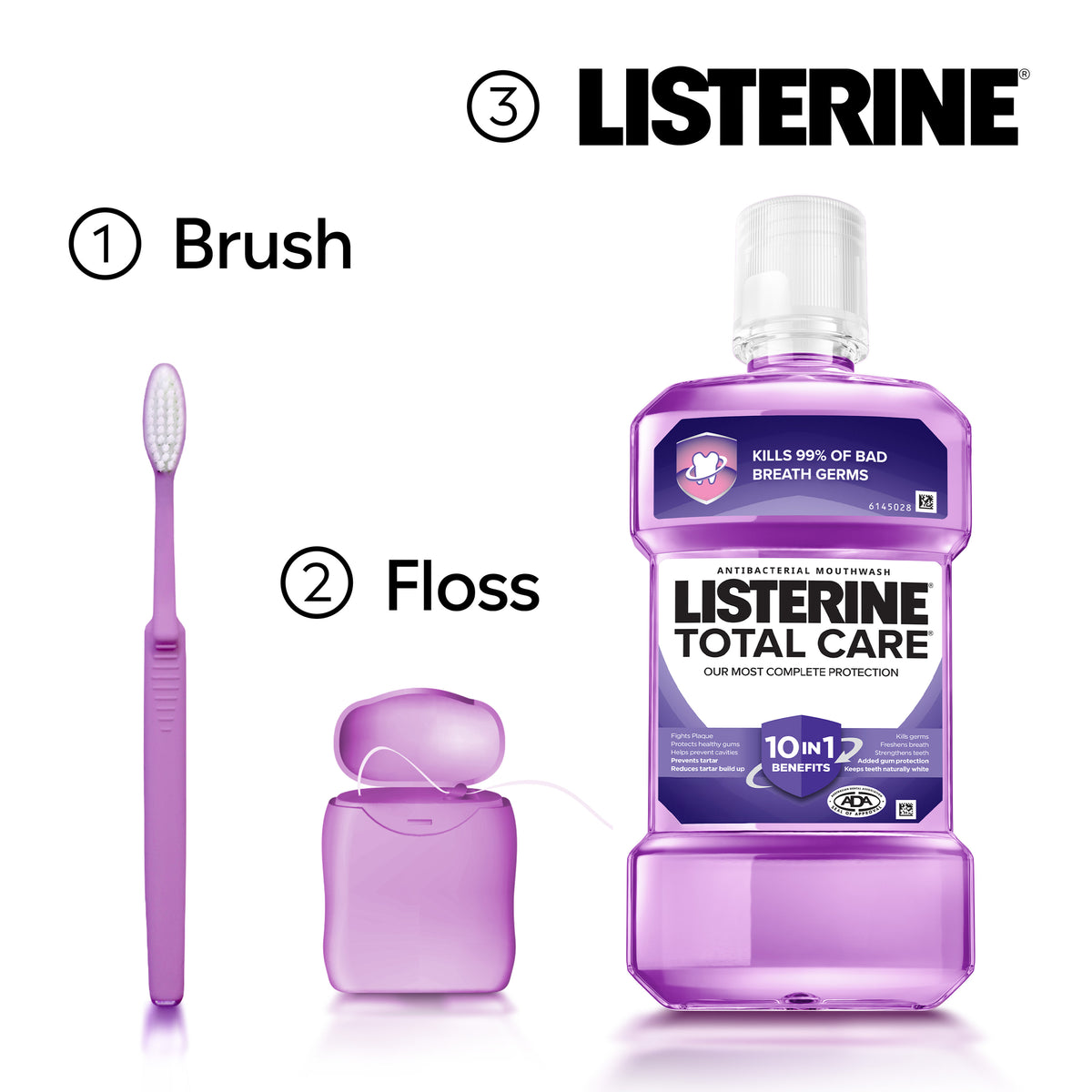 Listerine Total Care Antibacterial Mouthwash Clean Mint 100mL