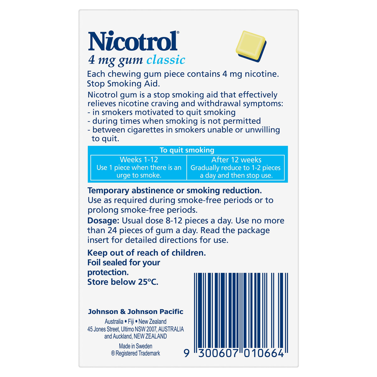 Nicotrol Gum Classic 4mg 105