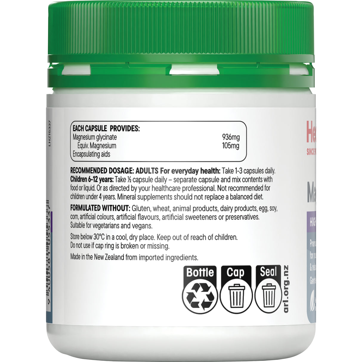 Healtheries Magnesium Glycinate Caps 100s