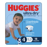 Huggies Ultra Dry Nappies Boys Size 4 (10-15kg) 18 Pack