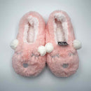 Fuzzy by HB&Co Pink Bunny Slippers L 1pr