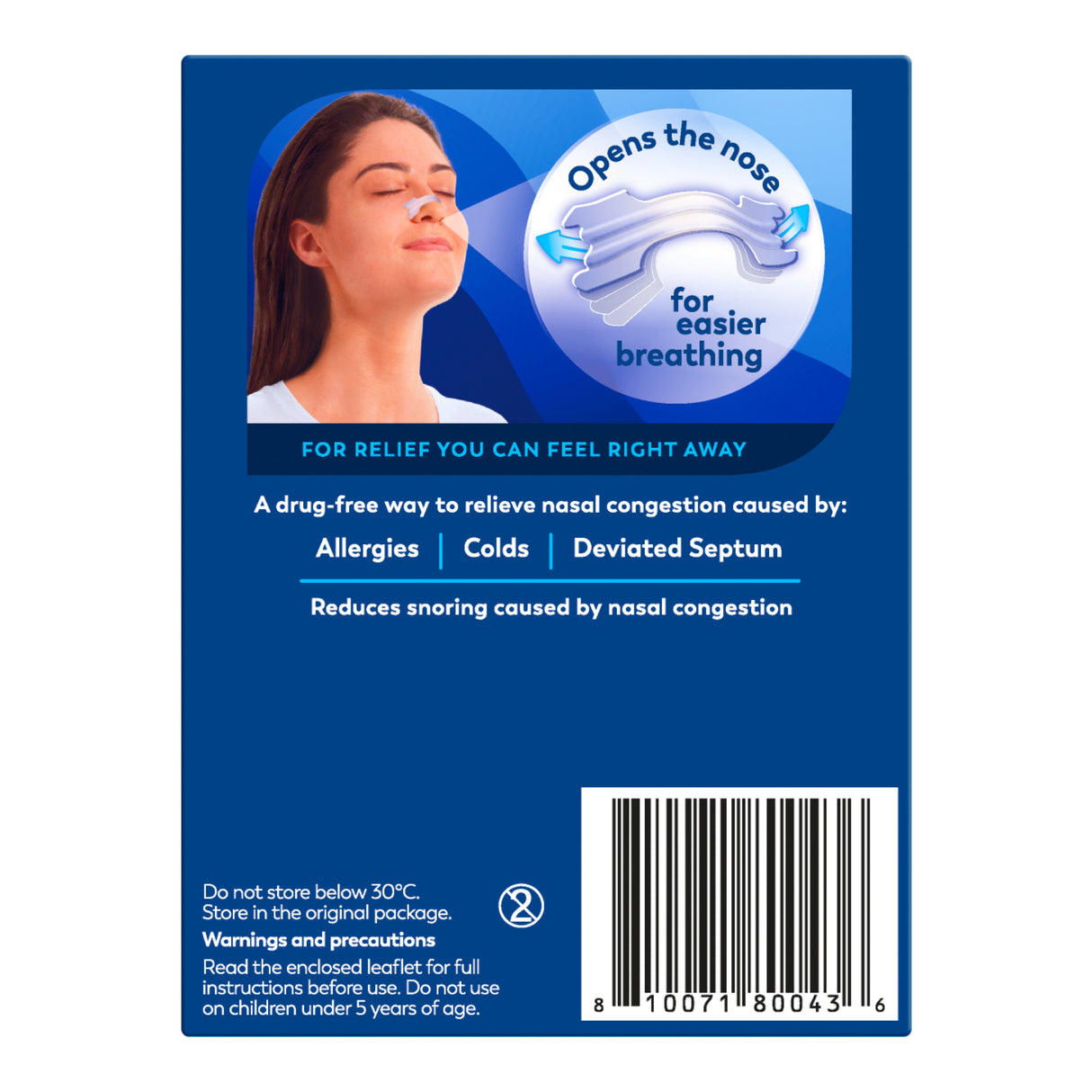 Breathe Right Nasal Strips Clear Large 30's