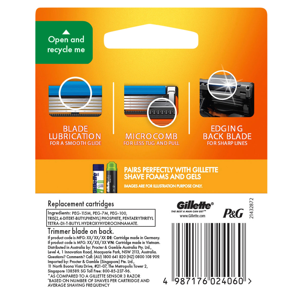 GILLETTE Fusion Manual Cart 4pk