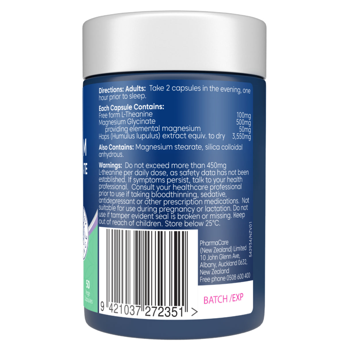 BIOGLAN L-theanine PM Magnesium Glycinate Caps 50s