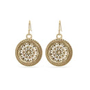 EarSense Lace Circle Drop Gold 1pr